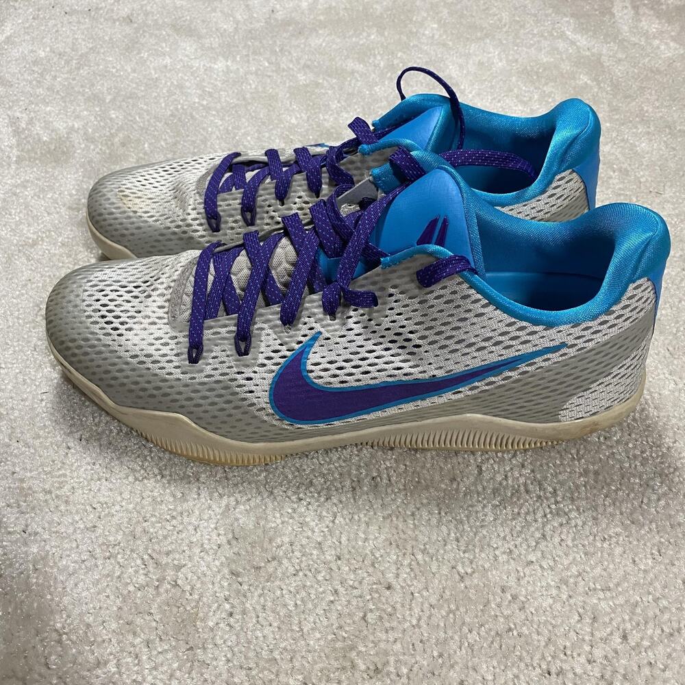 Nike Kobe‎ 11 Shoes Mens Sz 13 Gray Blue Draft Day Basketball Low Top 836183-154